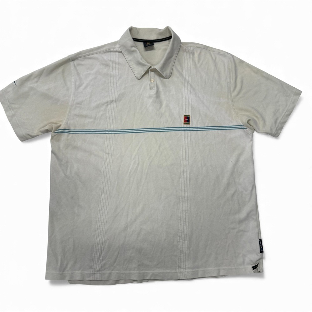 Vintage Nike Tennis Polo Shirt Mens XL Challenge Court Agassi 90s *Stains*